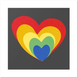 Rainbow Hearts Posters and Art